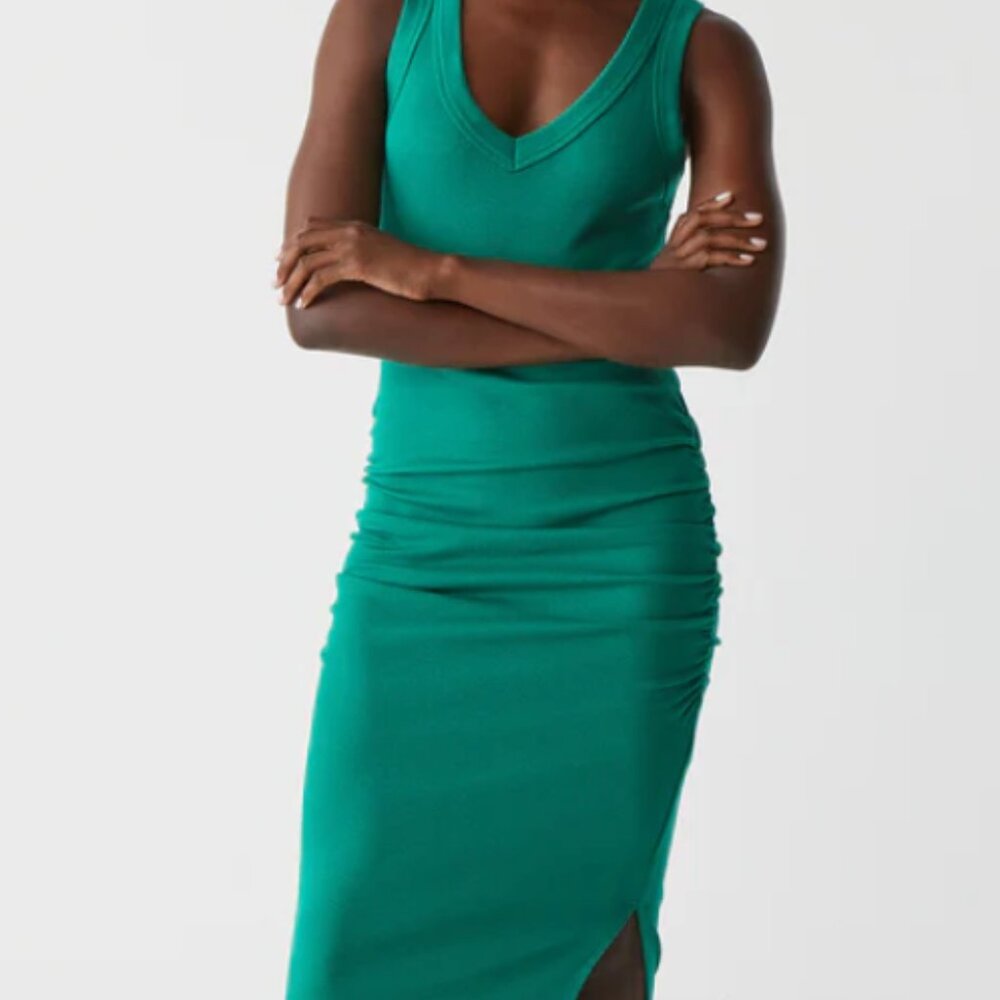 Michael Stars ribbed, v-neck midi Dress